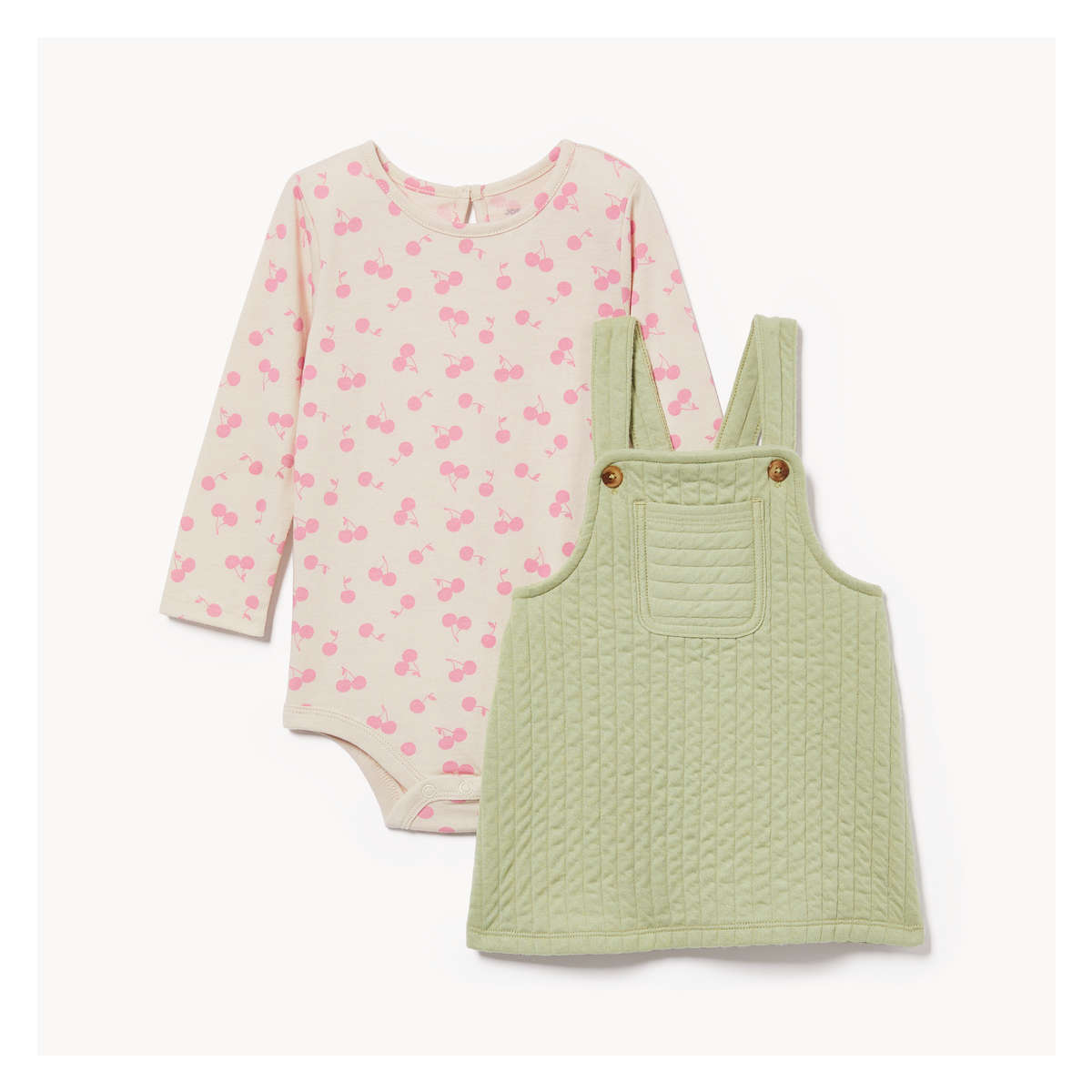 Baby Girls Quilted Pinafore Set